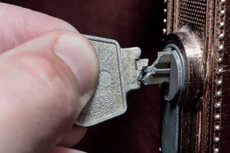 Broken key in a lock